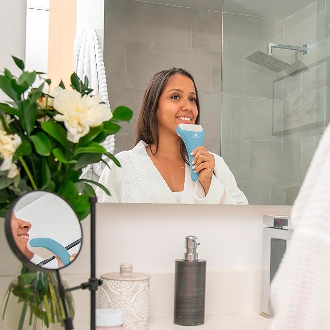 Arctic 2-in-1 Set Cryotherapy Ice Roller for Face Wrinkles Massager - Skin Care Tool for Puffiness - Cooling Ice Facial Eye Skin Roller - Reduce Puffiness and Relief Migraine Pain