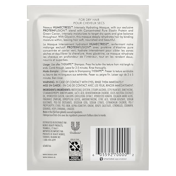 Nexxus Humectress Moisturizing Hair Masque for Dry Hair Pack of 10 deep conditioning hair treatment 1.5 oz