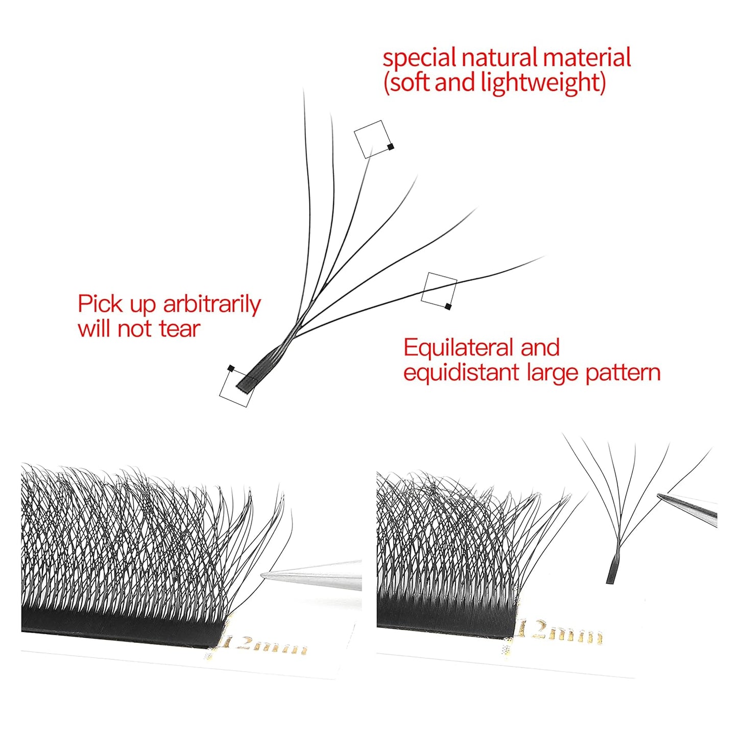 W Eyelash Extension 6D Volume Premade Fans 0.07 D Curl 8-15mm mix W Lashes Matte Black Lash Extensions Easy Fans W Shape Eyelash yy Eye Lashes(6D-0.07D-8-15mm Mix)