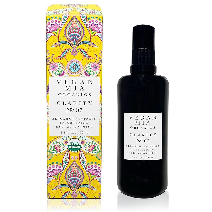 USDA Organic Clarity Balancing Face Mist - Hydrating Rose Water Facial Spray Suitable For All Skin Type Face Moisturizer, Setting Spray for Makeup & Face Primer, 3.4 oz