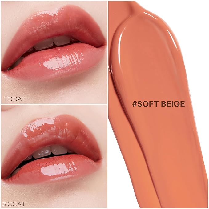 JUNG SAEM MOOL LIP-PRESSION Glow Lasting Tint 0.14 Fl Oz, Water-In-Oil Gloss Tint for Hydrated, Plump Lips, Non-Sticky Comfortable Fit for Radiant Lip Stain, Korean Lip Makeup (Soft Beige)