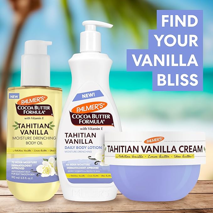 Palmer's Cocoa Butter Formula Tahitian Vanilla Body Lotion, 13.5 Oz, Daily Moisturizing Lotion for Dry Skin with Shea Butter & Vitamin E, Hydrates & Protects, Helps Provide 48-Hour Deep Moisture