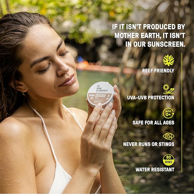 Raw Element Ultra-Moisturizing Tinted Face Cream, Non Toxic Mineral Face Sunscreen, Daily Tinted Moisturizer, Non-Nano Zinc Oxide, Reef Friendly, All Ages, SPF 30, 1.8 oz, Bronze, Pack of 2