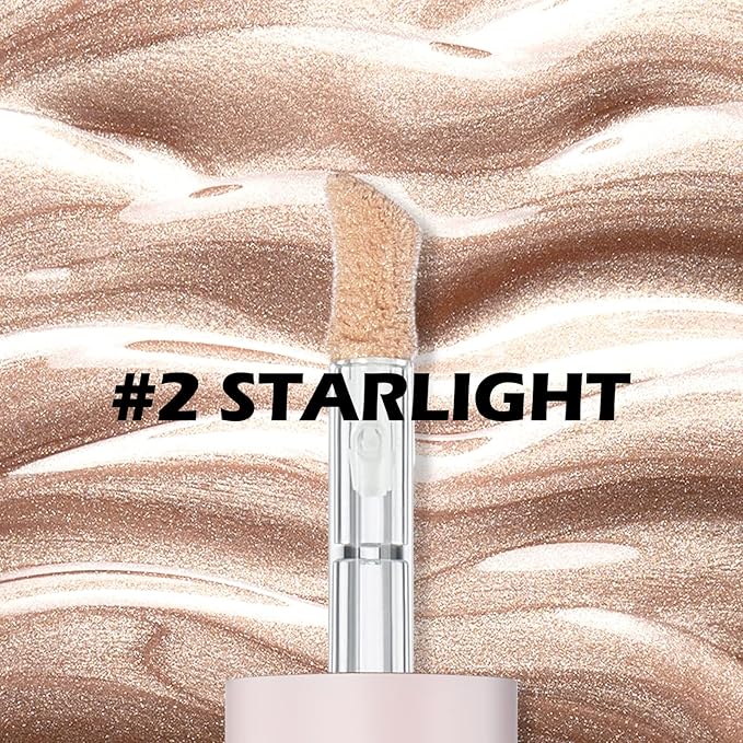 Erinde 2 Colors Liquid Highlighter and Blush Set, Natural Matte Face Blush, Natural Glossy Liquid Illuminator for Face and Body, Lightweight Blendable Silky Smooth Texture, Cruelty-free