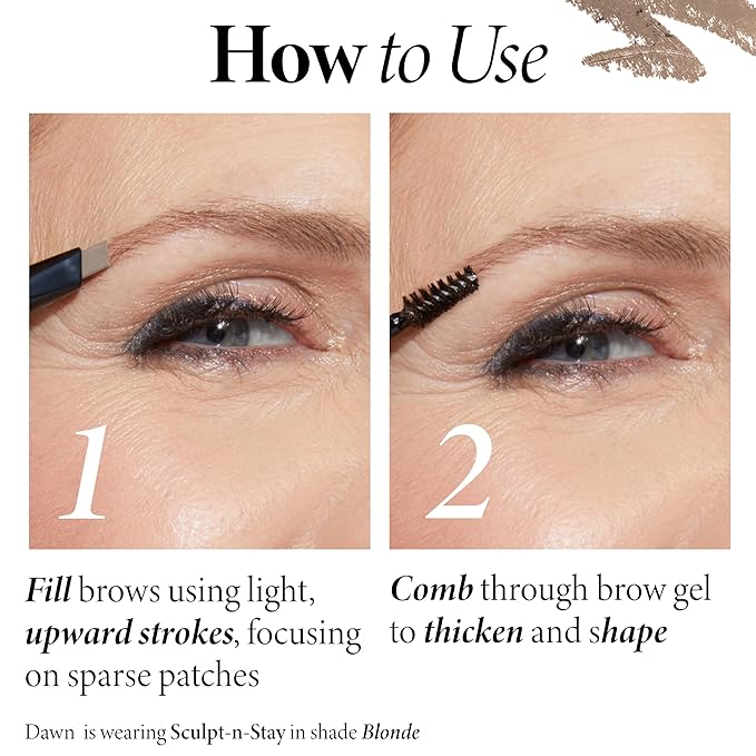 LAURA GELLER NEW YORK Sculpt-n-Stay Waterproof Brow Pencil & Gel- Dark Brown