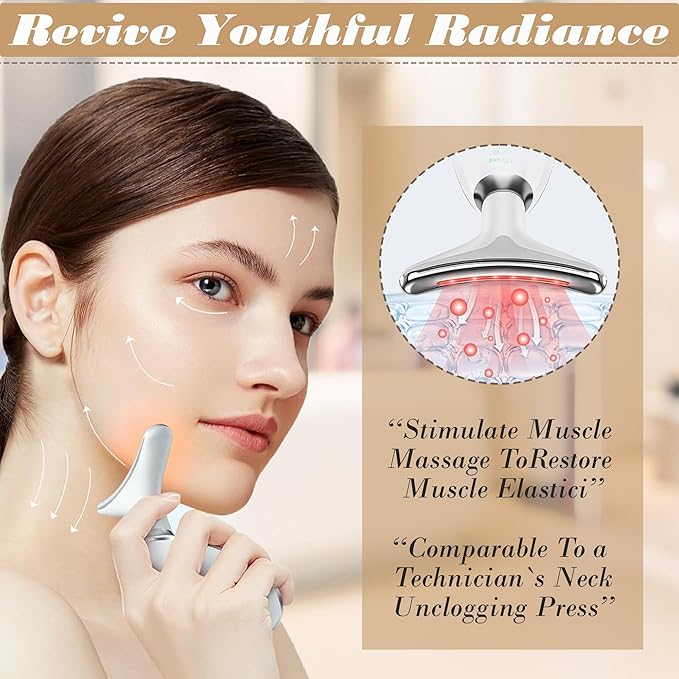 Facial Massager for Women and Men – Face Roller for Skin Tightening, Wrinkle Reduction, Anti-Aging, Face Lifting, Skin Care, Beauty Tool for Jawline, Neck Massager, Rechargeable Home Spa Device,