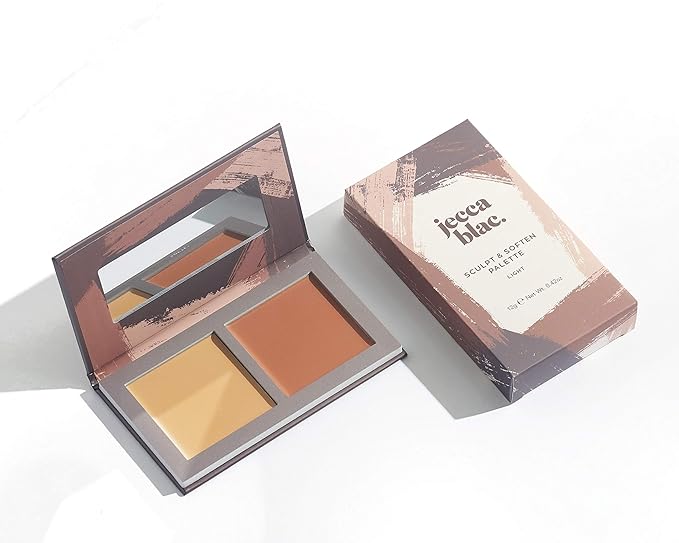 Jecca Blac Sculpt and Soften Contour Palette, Creamy Formula with Natural Finish, Medium Coverage, Gender Neutral and LGBTIQA+ Inclusive Make Up, Light, 12g