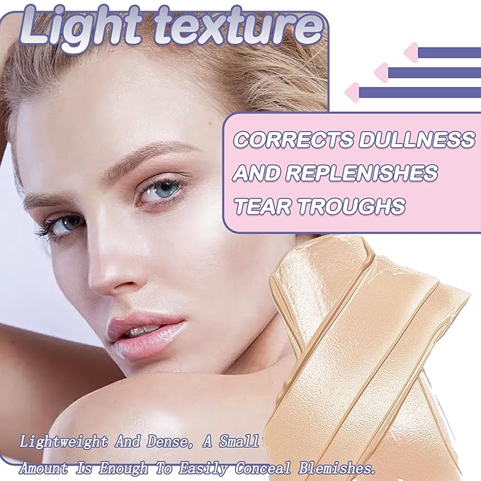 2PCS Tri Color Corrector Face Concealer Palette Set with Brush,Moisturizing Long Lasting Waterproof Color Correcting Concealer Full Coverage Cream Contour Foundation Makeup Palette Kit