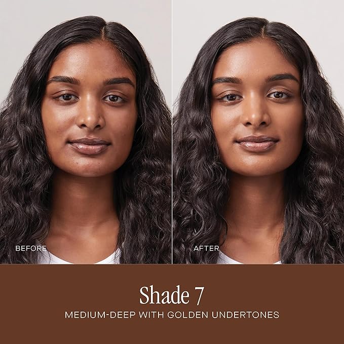 Summer Fridays Sheer Skin Tint - Skin Tint with Hyaluronic Acid - Helps Diminish Uneven Skin Tone - Sheer to Light Coverage - Shade 7 - Medium Deep with Golden Neutral Undertones (1 Fl Oz)