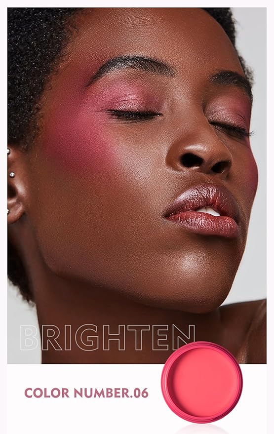 MAEPEOR Cream Blush 9 Color Smooth High-Pigmented Buildable Face Blush Long-Lasting Natural Look Face Blush for Cheeks (Color 06)