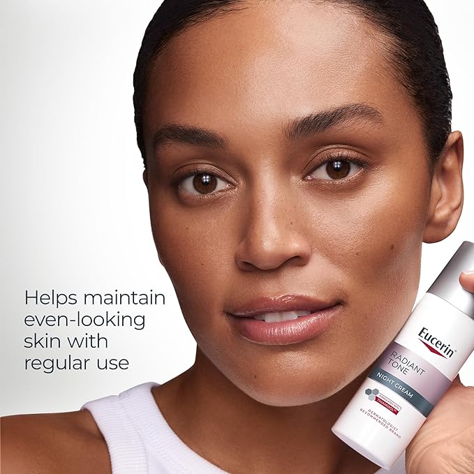 Eucerin Radiant Tone Night Cream, Dark Spot Corrector with Thiamidol, Night Moisturizer for Face Helps Visibly Reduce the Look of Persistent Dark Spots, All Skin Types, 1.7 Oz Bottle