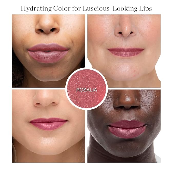 Ogee Tinted Sculpted Lip Oil - Lip Stain Made with 100% Organic Coconut Oil, Jojoba Oil, and Vitamin E - Best as Lip Balm, Lip Color or Lip Treatment - ROSALIA