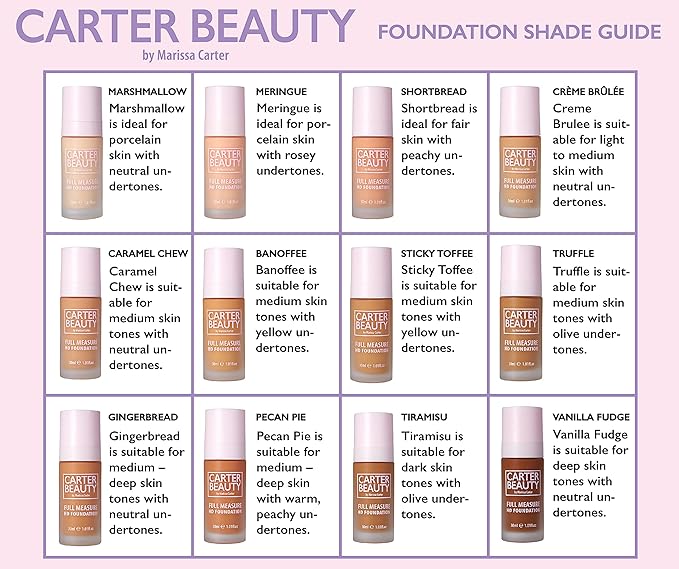 Carter Beauty By Marissa Carter Full Measure HD Foundation- Water-Based, Super Soft Skin Perfector - Vegan And Cruelty Free, Paraben And Sulfate Free - Shortbread - 1.01 OZ