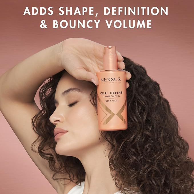 Nexxus Climate Control Gel Cream Curl Define for Cashmere Curls, with StyleProtect Technology 8 oz