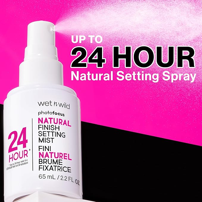 wet n wild Photo Focus Setting Mist, 24HR Wear, Lightweight & Nourishing with Provitamin B5 & E, Suitable for All Skin Types, Cruelty-Free & Vegan- Matte Finish
