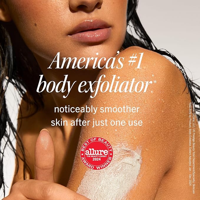 First Aid Beauty - KP Bump Eraser Body Scrub with 10% AHA, Keratosis Pilaris Exfoliator with Glycolic and Lactic acids, Helps Reduce Chicken Skin Bumps, Safe for Sensitive Skin, Strawberry Scent, 2 oz