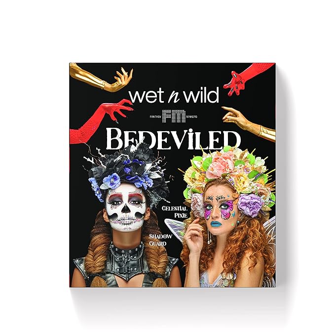 wet n wild Fantasy Makers Bedeviled Halloween PR Box - Makeup Set with Versatile Brushes, Unique Sponges,Vibrant Buildable & Blendable Palettes, & Lip Glosses for Unique Looks, Cruelty-Free & Vegan