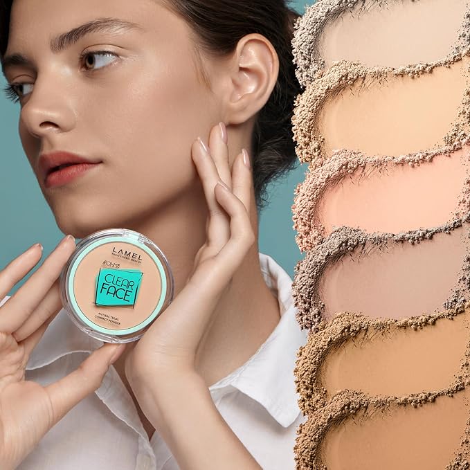 Lamel OhMy Clear Face Powder - Light Natural Coverage & Suet Control - Cruelty Free - Vanilla N.402