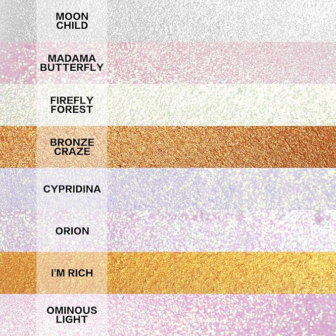 FOCALLURE Starfall Glowing Liquid Highlighter, Shimmering Body Oil, Non-Sticky Shimmer Liquid Luminizer, Non-Greasy, Face & Body Glitter Makeup for Costumes, Cosplay, Rave Festival, ORION