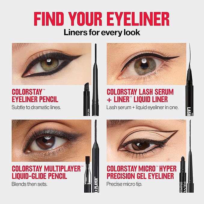 REVLON ColorStay Pencil Waterproof Eyeliner, Smudge-Proof, Eye Makeup with Built-In Sharpener, 213 Navy, 0.01 oz