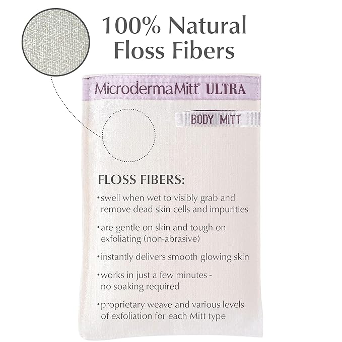MicrodermaMitt ULTRA Exfoliating Mitt - The Ultimate Deep Exfoliating Body Scrubber Kese Glove – Keratosis Pilaris, Strawberry Skin Treatment, Reduce Ingrown Hair, Turkish Body Scrubber Exfoliator