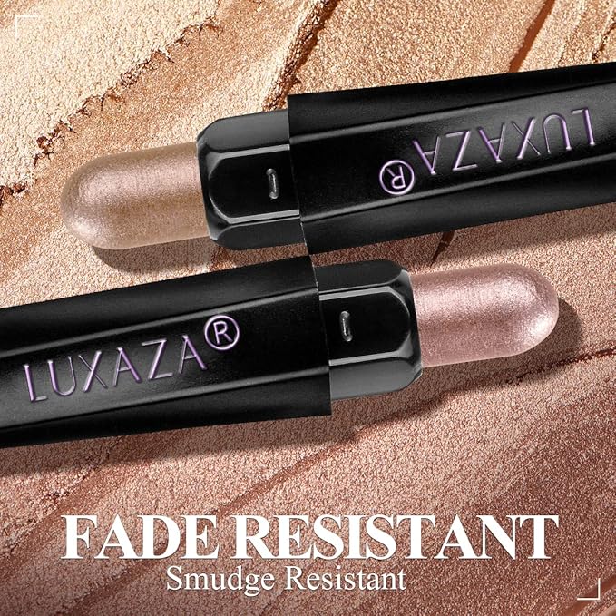 Pink Eyeshadow Stick Makeup 6PCS Set, Light Metallic Shimmer Cream Eye Shadow Eyeliner Brightener Pencil Crayon - PINK OCEAN
