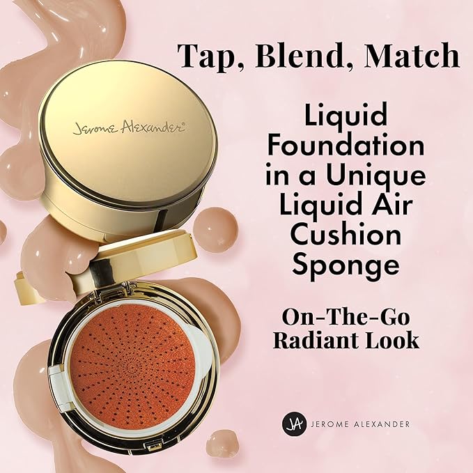 MagicMinerals AirCushion Foundation by Jerome Alexander, Cushion Foundation with Skincare Actives, Long-Lasting, Semi-Matte Finish, Full Buildable Coverage (Medium-Dark)