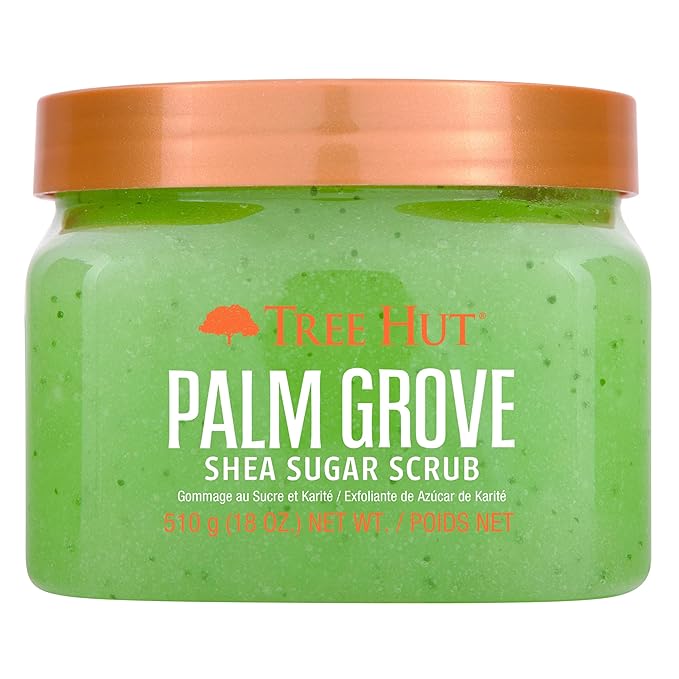 Tree Hut Palm Grove Shea Sugar Scrub | Exfoliating Body Scrub Removes Dead, Dry Skin for a Soft & Hydrated Feel | Nourishing Essential Body Care | 18 fl oz.