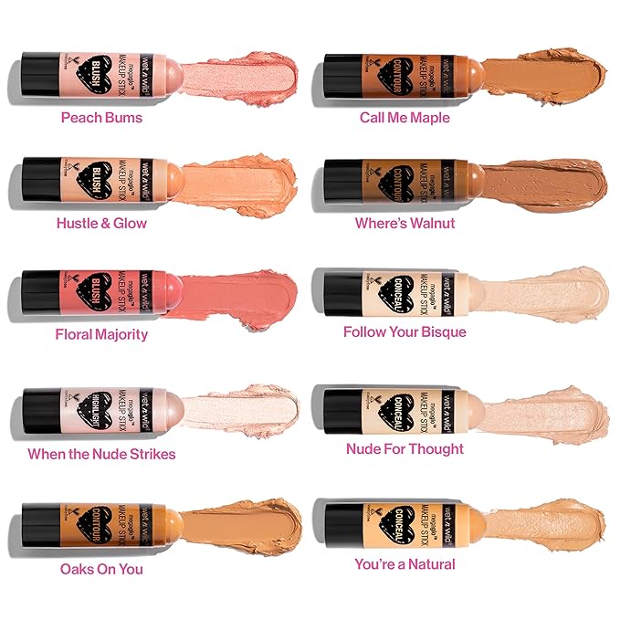wet n wild MegaGlo Makeup Stick Bundle - When The Nude Strikes, Conceal and Contour Neutral Follow Your Bisque,1 Ounce (Pack of 1),807