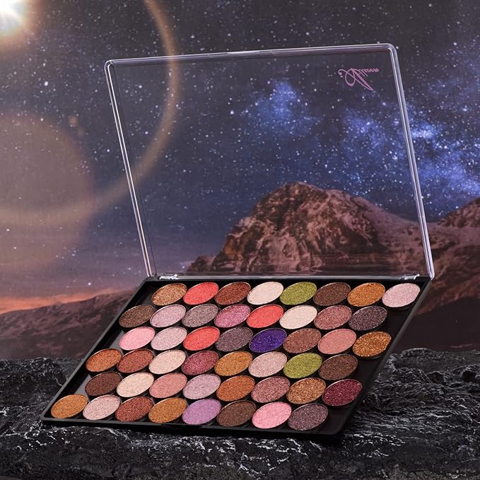 XL Large Empty Magnetic Transparent Plastic Eyeshadow Makeup Palette with 20Pcs Adhesive Empty Palette Metal Stickers for Eyeshadow Lipstick Blush Powder