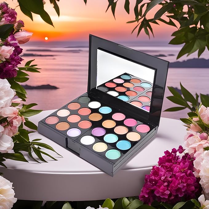 Ladies vegan girl makeup kits all in one box set cosmetic Eye shadow Palette matte gift makeup kit full blush makeup set (Multi Colored)