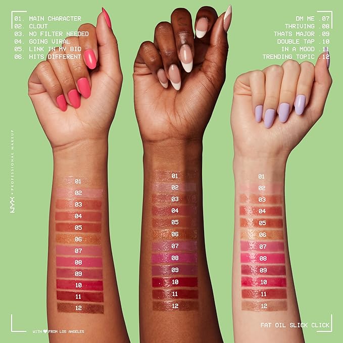 NYX PROFESSIONAL MAKEUP Fat Oil Slick Click, Lightweight, Buildable, Pigmented Vegan Lip Balm - Thriving