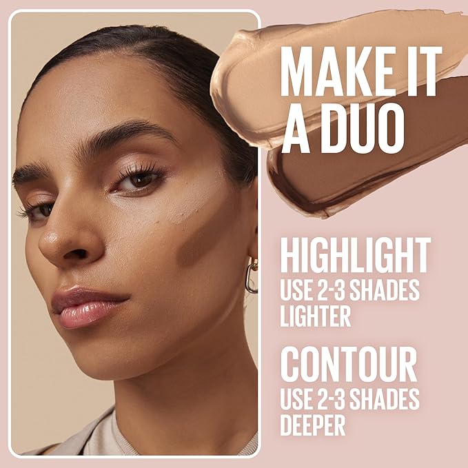Maybelline Lifter Stix Multi-Use Face Stick - Contour, Bronzer, Concealer and Foundation Stick, All-In-One Creamy Face Makeup with Cranberry Seed Oil, 90, 1 Count