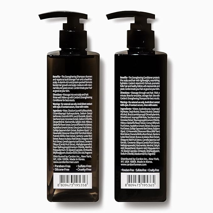 CARDON Hair Growth Set - Strengthening Shampoo and Conditioner for Men, Boost Hair Growth and Prevent Thinning, Korean Haircare for Healthy Scalp and Deep Conditioning (2 Bottles)