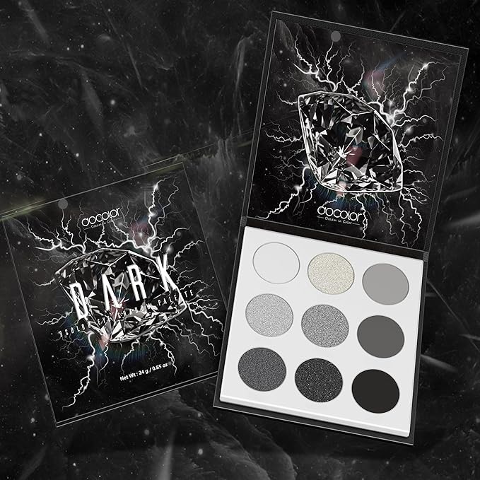 docolor Eyeshadow Palette 9 Colors Black Eyeshadow Gemstone Shadow Palette Highly Pigmented Mattes Shimmers Smokey Glitter Cream Colorful Powder Blendable Long Lasting Waterproof Makeup Palette