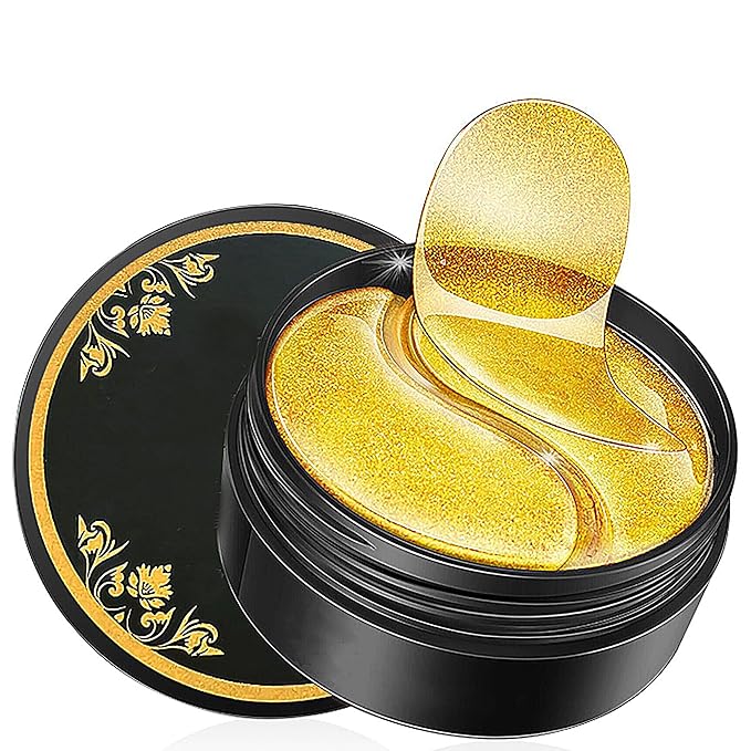 Under Eye Patches, 24K Gold Under Eye Patches for Puffy Eyes and Dark Circles, Under Eye Treatment, Fine Lines & Puffiness, 60 Pairs Collagen Eye Gel Pads for Personal Care