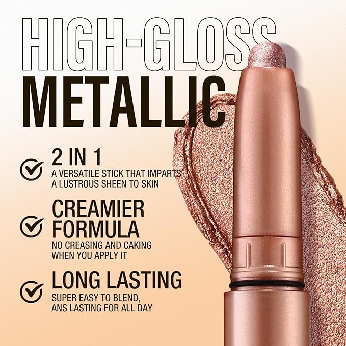 Jolilab Eyeshadow Stick Set, 2 PCS Matte Professional Bright-Colored Contouring and Highlight Eyeshadow Stick, Cream Waterproof Long Lasting High Pigmented Eye Shadow. (2, 21+21 2pcs)