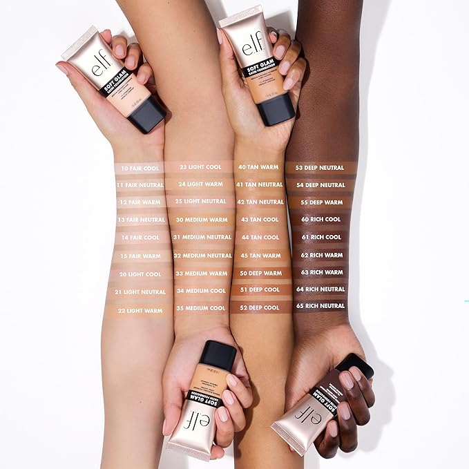 e.l.f. Soft Glam Foundation, Medium Coverage, Long-Lasting & Buildable Foundation For A Smooth, Satin Finish, Vegan & Cruelty-Free, 60 Rich Cool