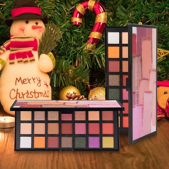Matte Eyeshadow Palette, Nude Eyeshadow Palette Makeup Set, Matte Shimmer High Pigmented Blending Powder Velvet Texture Eye Shadow Kit