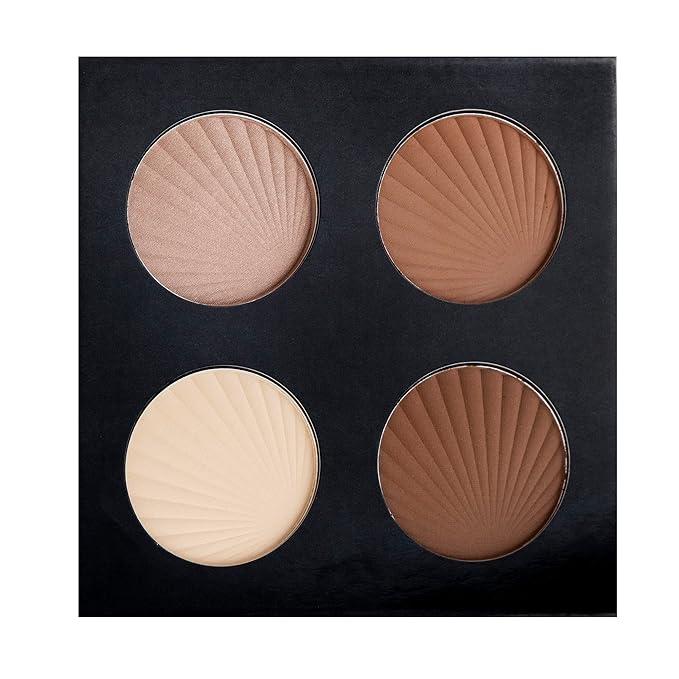 ELLEN TRACY Contour Palette, Full Coverage, Highlight, Illuminate, Light Contour and Dark Contour, Contour Makeup Palette for Women and Girls