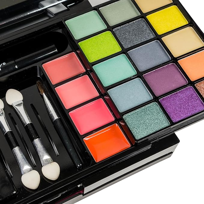 SHANY 'Fix Me Up' Makeup Kit - Compact Travel Makeup Portable Giftable Adult and Teen Makeup Set Eye Shadows, Lip Colors, Blushes, and Applicators