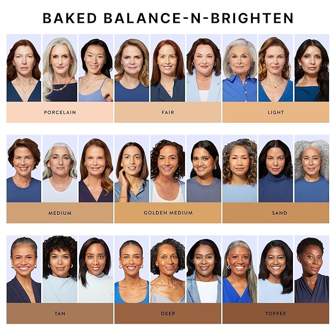 LAURA GELLER NEW YORK Award-Winning Baked Balance-n-Brighten Color Correcting Powder Foundation - Light - Buildable Light to Medium Coverage - Demi-Matte Natural Finish
