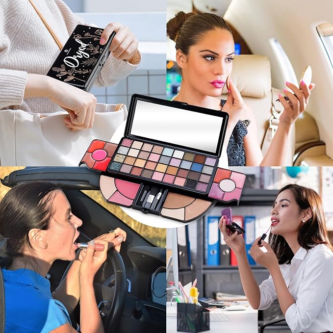 Color Nymph All In One Makeup Sets for Teens Women, Portable Travel Office Makeup Kit Gift for Girls with 36-Colors Eyeshadows Facial Blusher Lip Gloss Pressed Powder Mascara Brushes Mirror