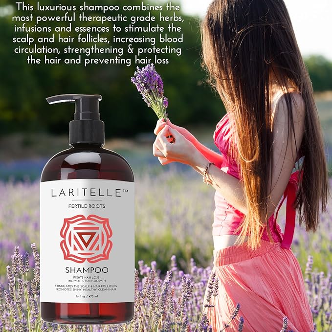 Organic Hair Growth Set | Fertile Roots Shampoo + Conditioner + Leave-In Treatment | Follicle Stimulating Rosemary, Ginger & Clove | Anti-Hair Loss, Strengthening, Nourishing | USA made