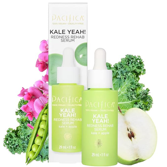 Pacifica Kale Yeah! Redness Rehab Serum – Niacinamide & Super Greens Face Serum to Calm Redness, Minimize Pores & Oil, Soothing Anti-Redness for Oily/Combination Skin Vegan Dermatologist Tested