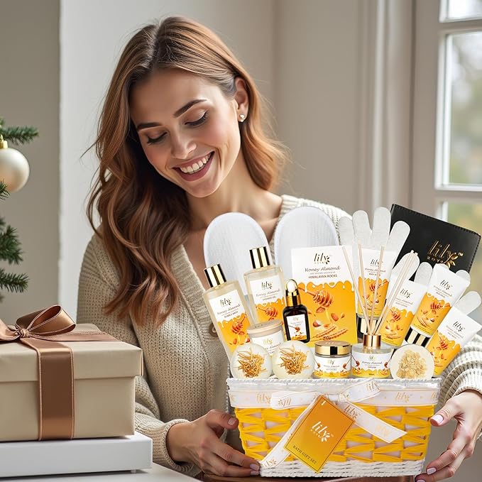 Fathers Day Gifts for Men Dad - 18-Piece Luxury Bath & Body Gift Basket Set for Women, Spa Gift Basket Self Care Gifts for Her & Him | Mothers Day, Christmas, Birthday Gifts, All Occasion Present