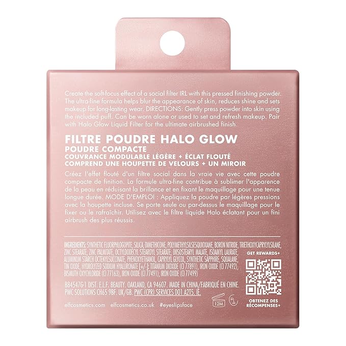 e.l.f. Halo Glow Powder Filter, Ultra-fine Finishing Powder, Smooths The Look of Pores & Fine Lines, Creates A Soft-Focus Glow, Vegan & Cruelty-Free, Medium Neutral