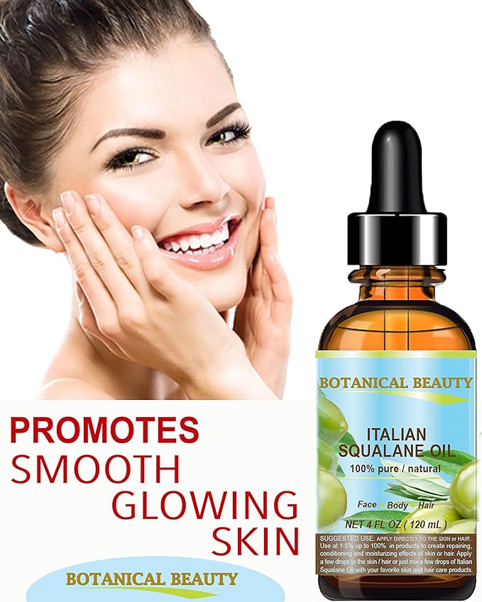 SQUALANE Italian Olive. 100% Pure Natural Undiluted Oil. 4 fl.oz- 120ml. 100% Ultra-Pure Moisturizer for Face, Skin, Body, Hair. Reliable 24/7 Skincare Protection