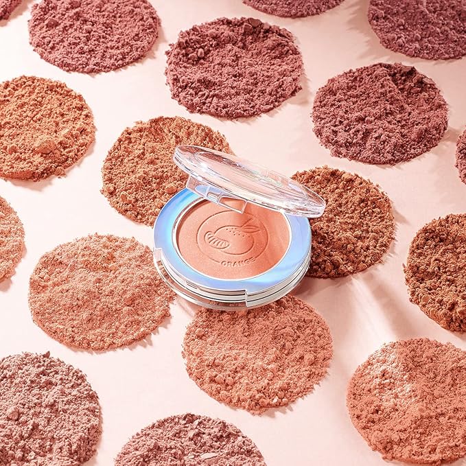 Face Blush, Powder Blush Makeup, Longlasting Highly Pigmented Face makeup, Smooth, Vegan & Cruelty Free, 1 Count, 02 ORANGE
