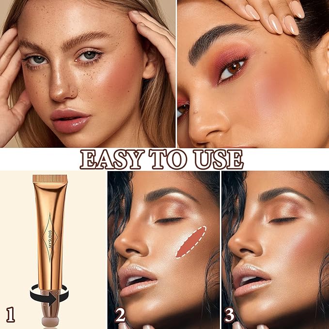 Liquid Contour Beauty Wand,Stick with Cushion Applicator,Cream Contour,Long Lasting Smoothly Moisturizng Silky Contour Stick Blush Stick